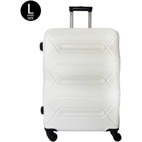 фото Чемодан ударопрочный, большой размер - l 95л, кодовый замок. цвет - белый твой чемодан