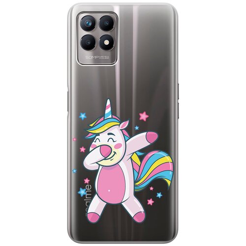 Силиконовый чехол с принтом Unicorn Dab для Realme 8i / Рилми 8 ай силиконовый чехол с принтом corgi pattern для realme 8i рилми 8 ай