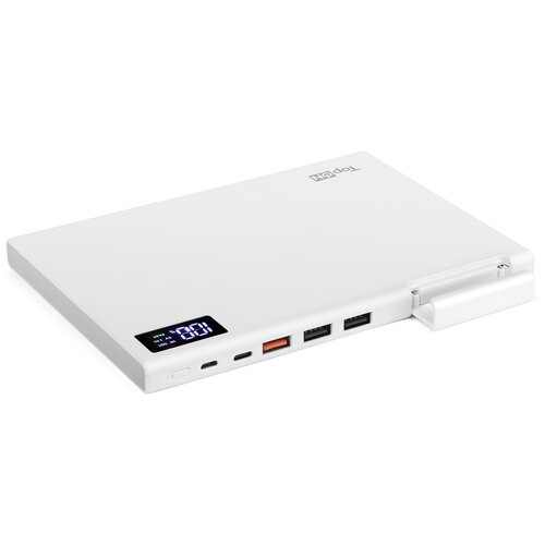 фото Внешний аккумулятор topon max2 30000mah qc3.0, power delivery. usb type-c, microusb, 3 usb и кредл. белый