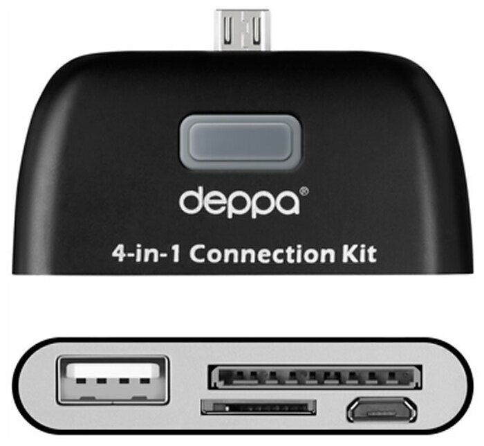 Deppa OTG Connection Kit Black картридер для смартфонов и планшетов с microUSB