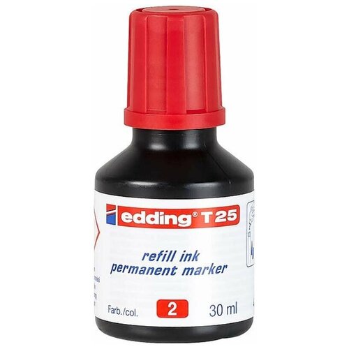 Чернила для маркеров перманент EDDING T25/002, 30мл, красные