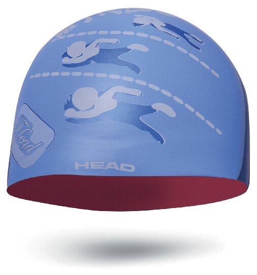 Шапочка для плавания HEAD SILICONE SKETCH Pool, Цвет - черный/голубой; Материал - Силикон 100%