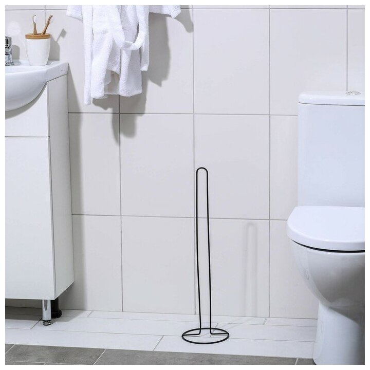 Держатель для рулонов туалетной бумаги Доляна, 50×15×15 см, цвет чёрный - фотография № 3