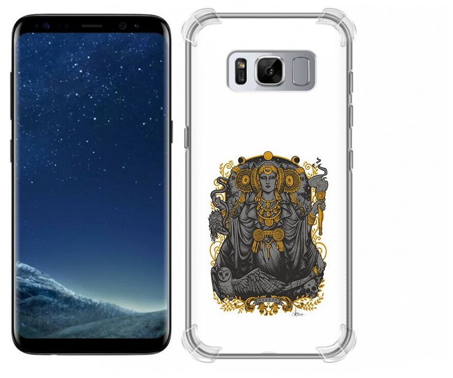 Чехол задняя-панель-накладка-бампер MyPads божество с золотыми элементами для Samsung Galaxy S8 SM-G9500 противоударный
