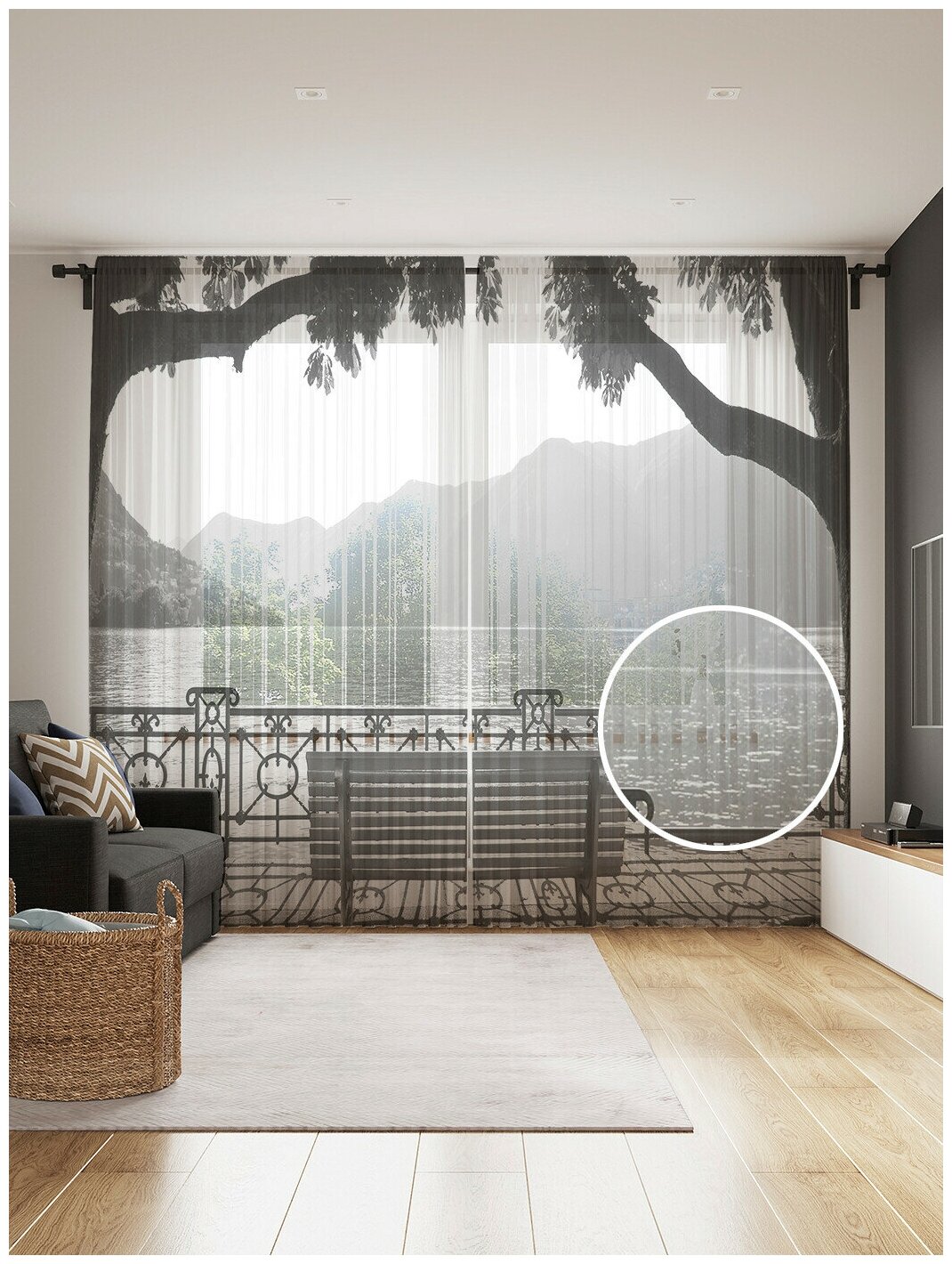 Тюль для кухни и спальни JoyArty 