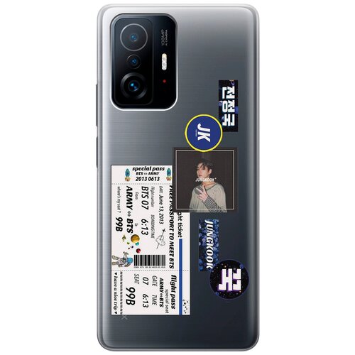 Силиконовый чехол с принтом BTS Stickers для Xiaomi 11T / 11T Pro / Сяоми 11Т / 11Т Про силиконовый чехол с принтом lovely fingerprints для xiaomi 11t 11t pro сяоми 11т 11т про