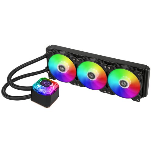 комплект водяного охлаждения exegate ex293458rus blackwater 240 pwm argb 3 pin 5v addressable rgb подсветка lga2066 2011 1366 1150 1151 1155 1156 12 Кулер для процессора SilverStone IceGem 360 SST-IG360-ARGB, черный/ARGB