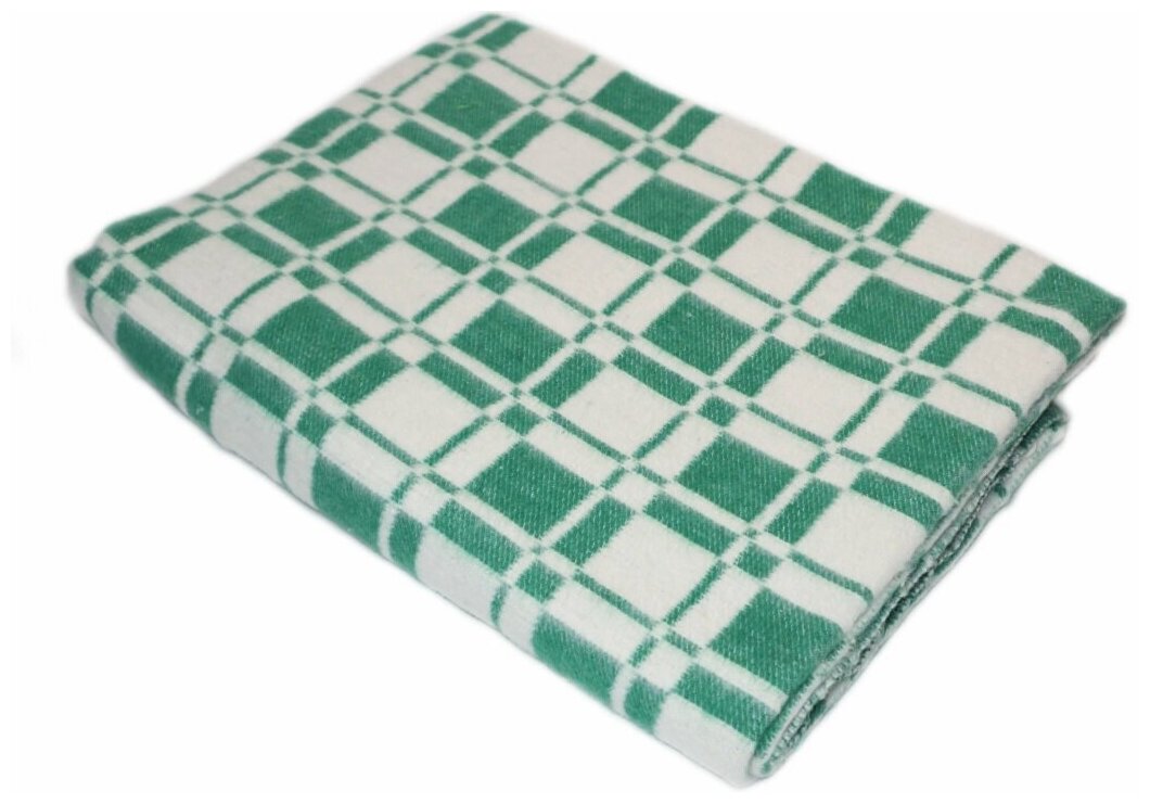 Одеяло байковое хлопковое 140х205 зеленое - фотография № 3