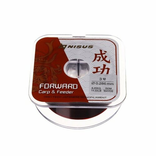 фото Леска nisus forward carp & feeder, диаметр 0.286мм, тест 6.45 кг, 150 м, коричневая 9661039