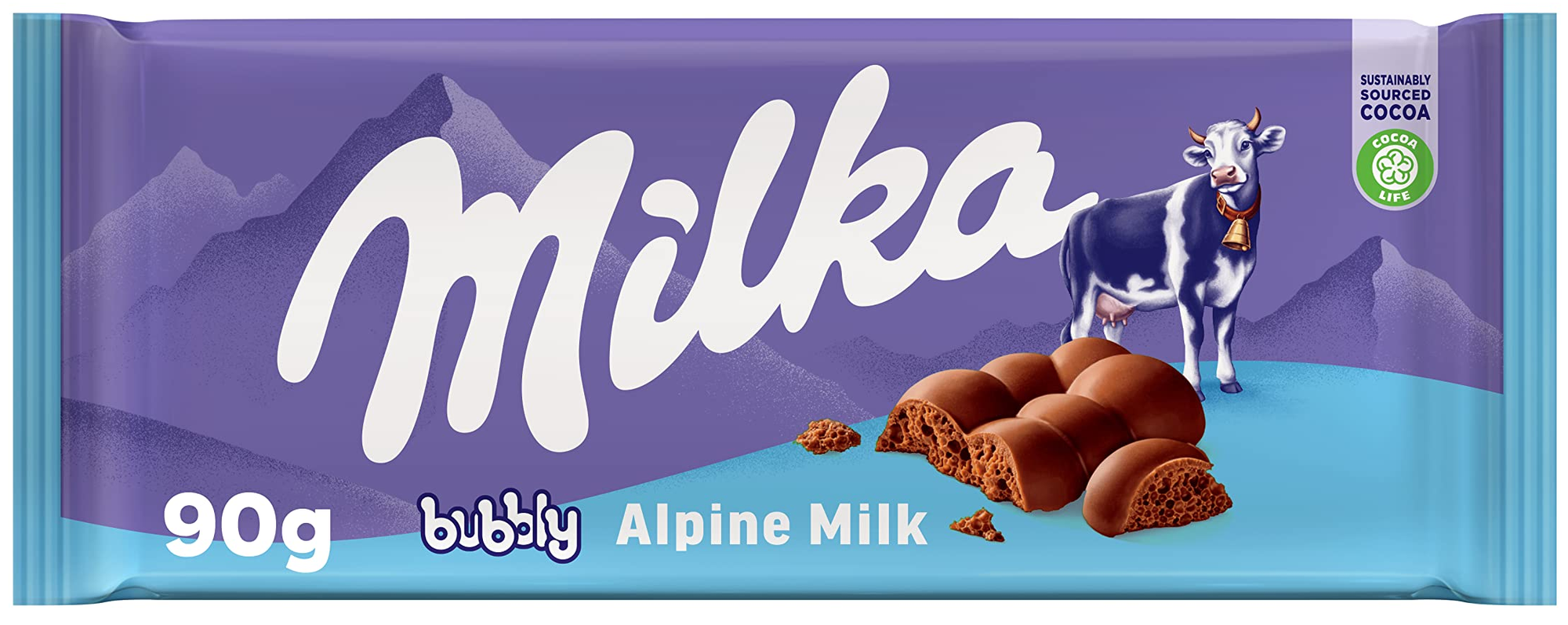 Шоколад молочный Милка с начинкой из пористого молочного шоколада 90г / Milka Bubbly Milk Chocolat - фотография № 5