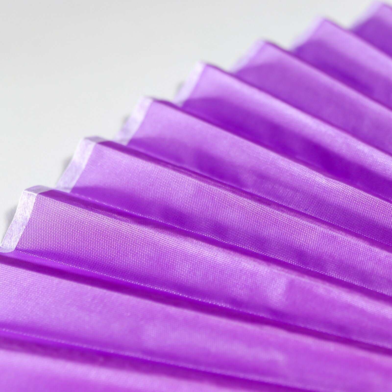 Веер бамбук, текстиль h=21 см "Моноцвет" в коробке, фиолетовый - фотография № 5