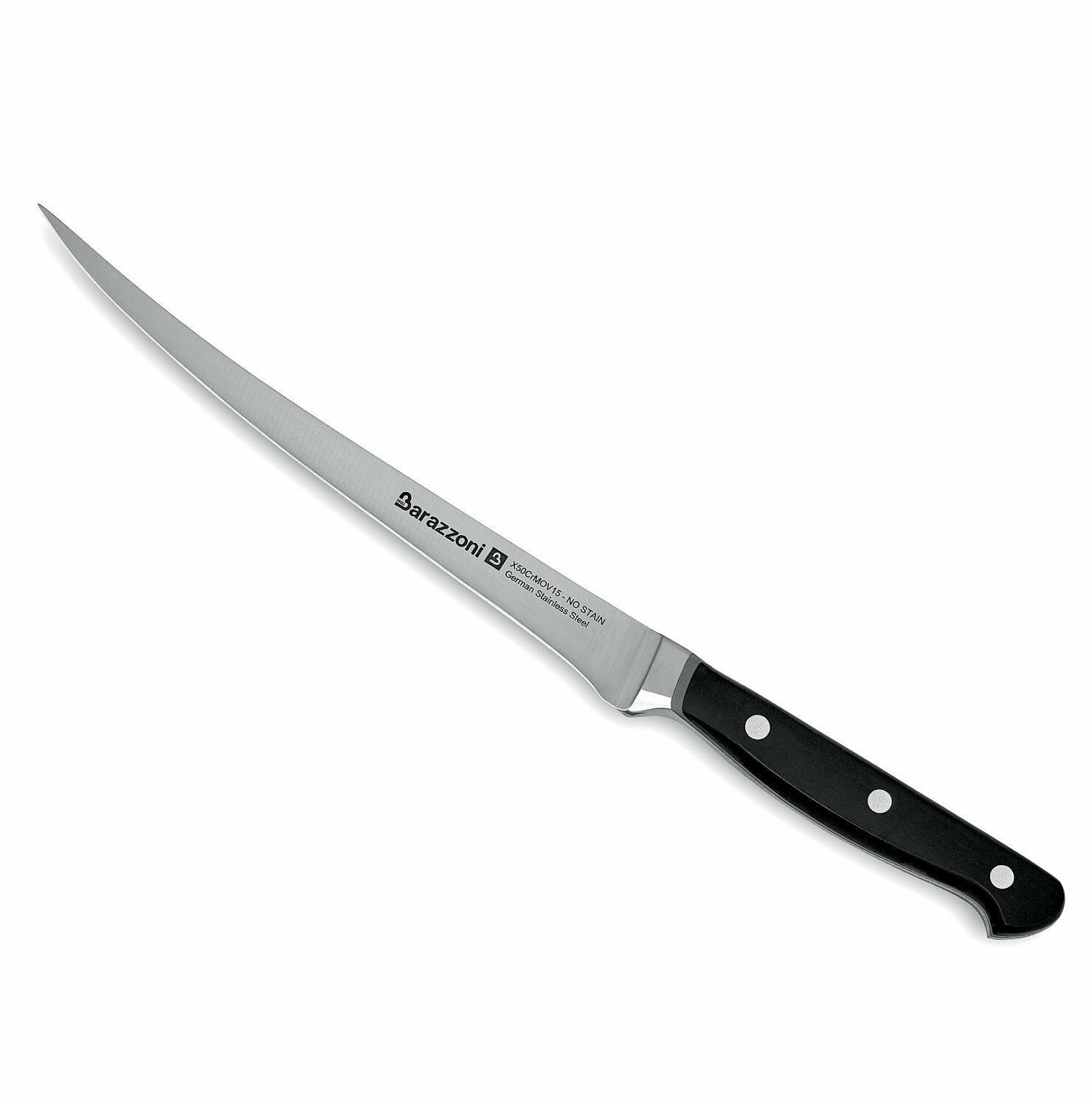 Нож кухонный филейный Barazzoni Knives Filet, длина лезвия 18 см, нержавеющая хромовая сталь, цвет черный