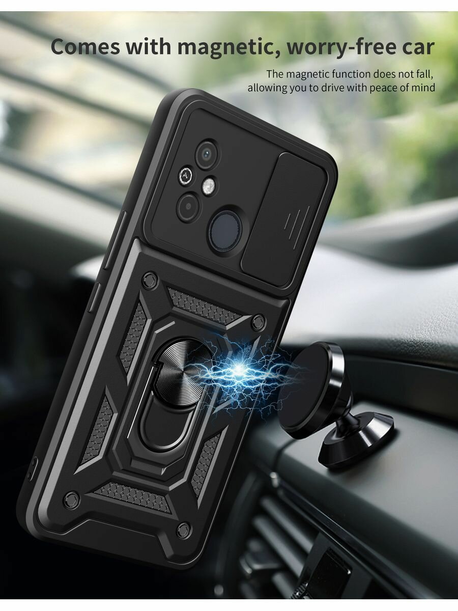 Противоударный чехол на Xiaomi Redmi 12C/11A с магнитом, зеленый — фото 1