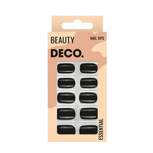 Набор накладных ногтей с клеевыми стикерами DECO. ESSENTIAL black side (24 шт + клеевые стикеры 24 шт)