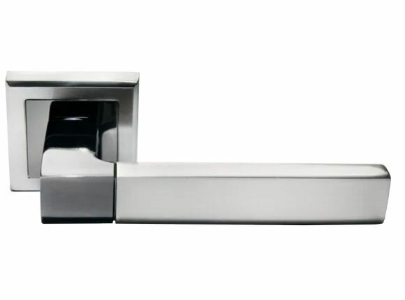 Ручка дверная МН-28, SN/BN-S"Fukoku", бел, никель/черн. никель белый никель