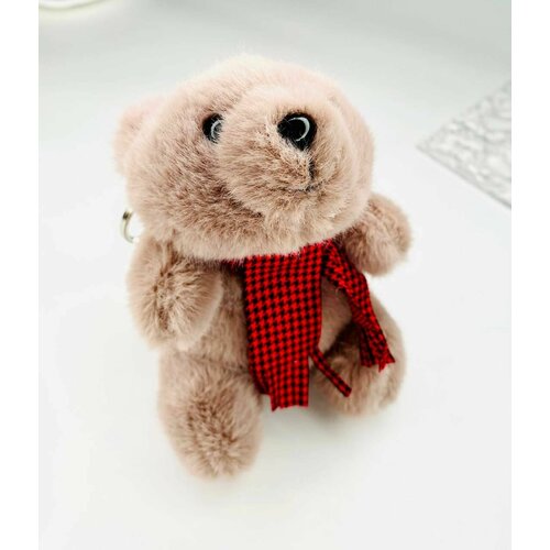 Брелок, красный, бежевый мягкая игрушка медведь в шарфике 80 см