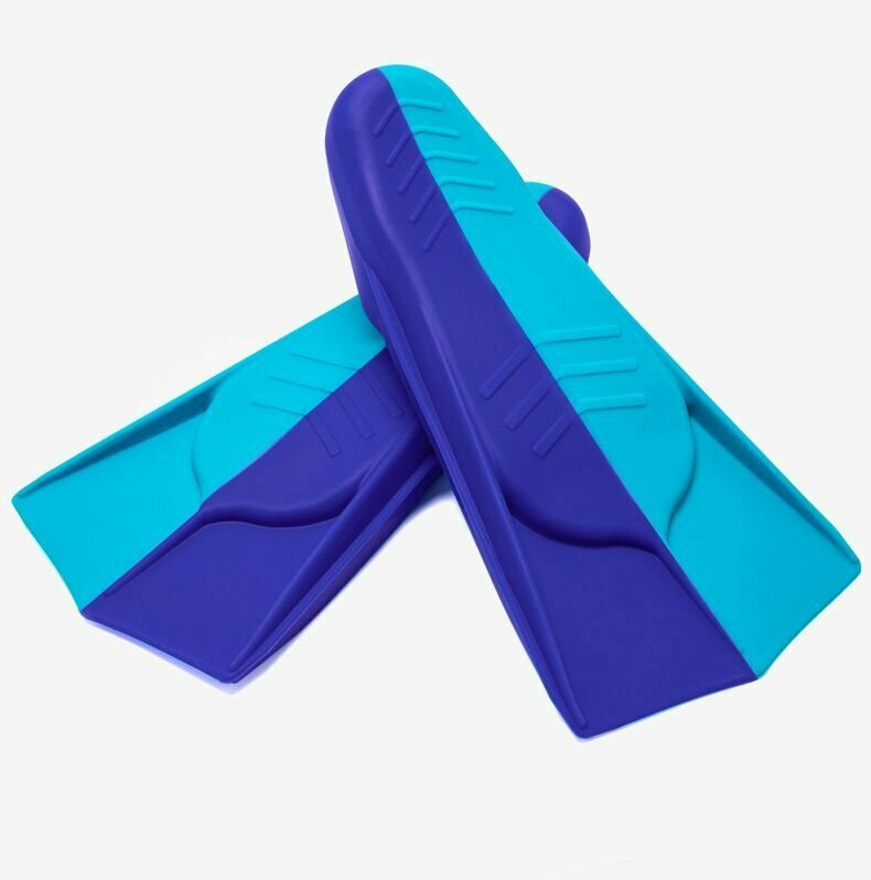 Ласты для плавания YUKE взрослые и детские для бассейна синий/голубой 30-32 XS