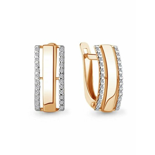 фото Серьги gold center, красное золото, 375 проба, фианит, , золотистый