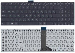Клавиатура для Asus VivoBook R512, черная без рамки, плоский Enter (шлейф 11,5 см)