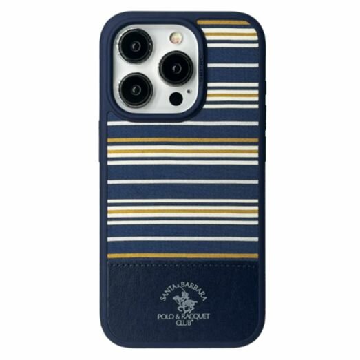 Чехол для iPhone 15 Pro Max Santa Barbara Polo & Racquet Club ISAAC / Чехол для айфона 15 Про Макс / Синий