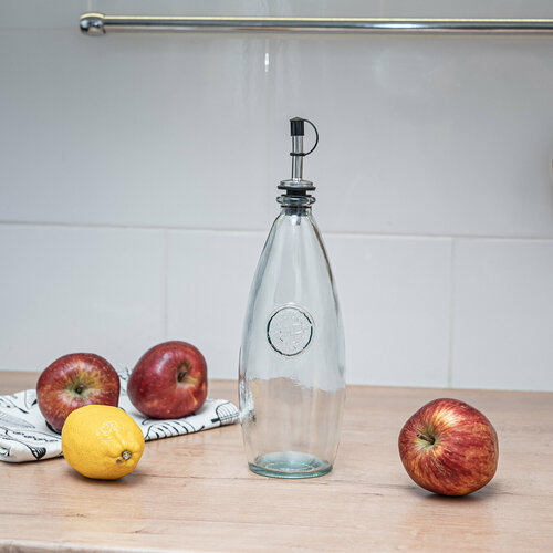 Стеклянная прозрачная бутылка с дозатором для растительного масла и уксуса San Miguel, 660 мл