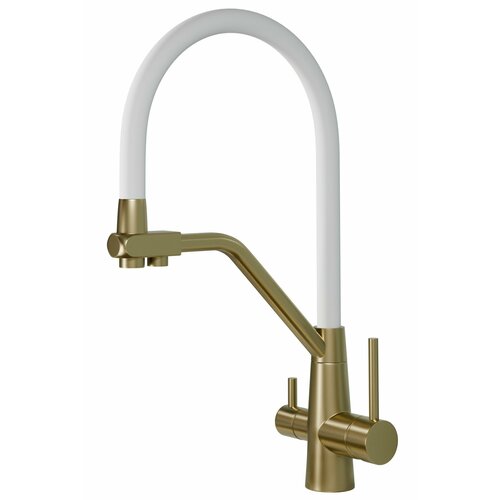 Смеситель для кухни 2в1 Floracio Flexy F.903. GDB золото/черный