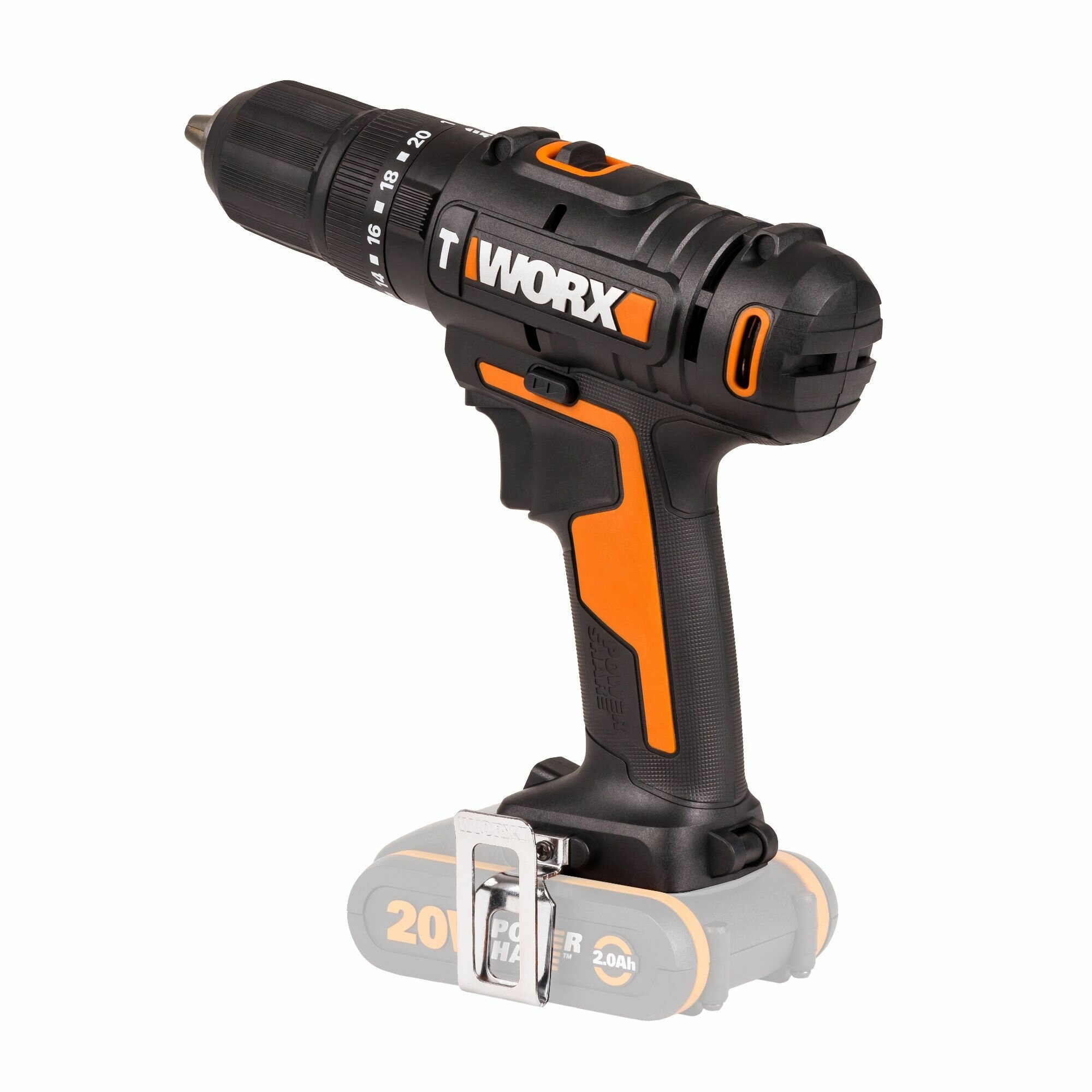 Дрели Аккумуляторная ударная дрель-шуруповерт Worx WX370.9, 20 В, 50 Нм, без АКБ и ЗУ, коробка