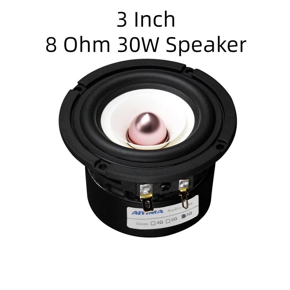 Aiyima 3-дюймовый динамик, 3 Inch 8 Ohm Speaker, 3"