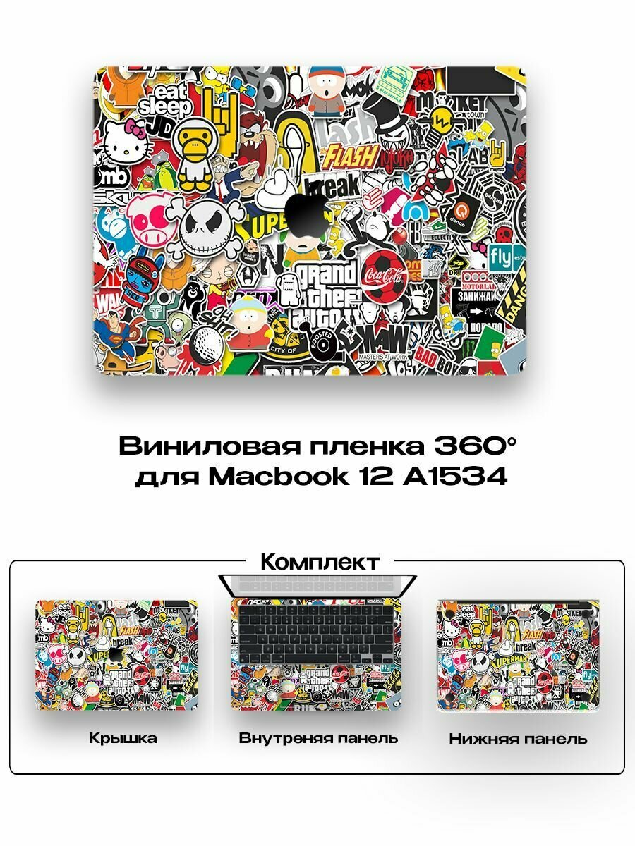 Защитное покрытие для Macbook 12 A1534/ Самоклеющаяся наклейка на ноутбук
