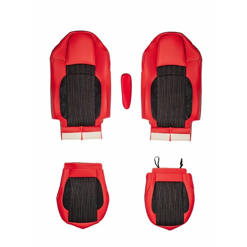 Чехлы Люкс FOTON Auman экокожа красный черная вставка 15499₽