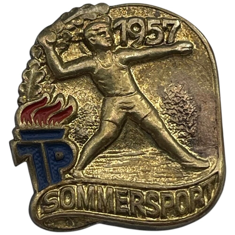 Знак "Чемпионат по летним видам спорта. Пионерская организация имени Эрнста Тельмана" ГДР 1957 г.