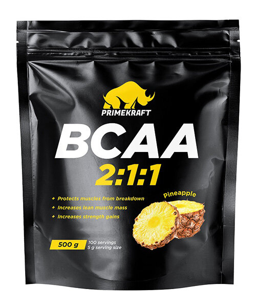 Аминокислоты BCAA 2:1:1 PrimeKraft 500 г (Ананас)