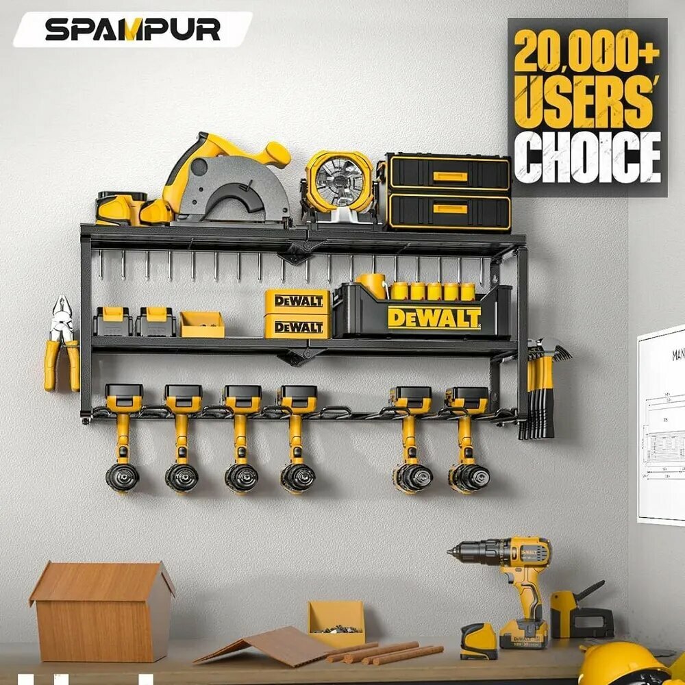 Металлический Держатель электроинструмента и стеллаж для хранения в гараже66*20*30cm