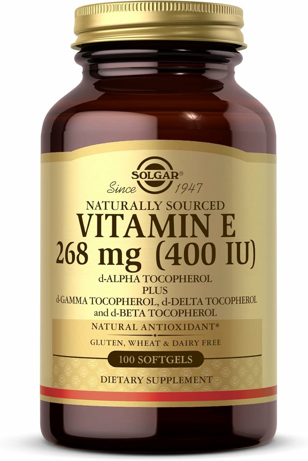 Solgar Vitamin E 400ME dalpha  Витамин E дальфа токоферол в мягких капсулах 268 мг 400 МЕ 100 шт