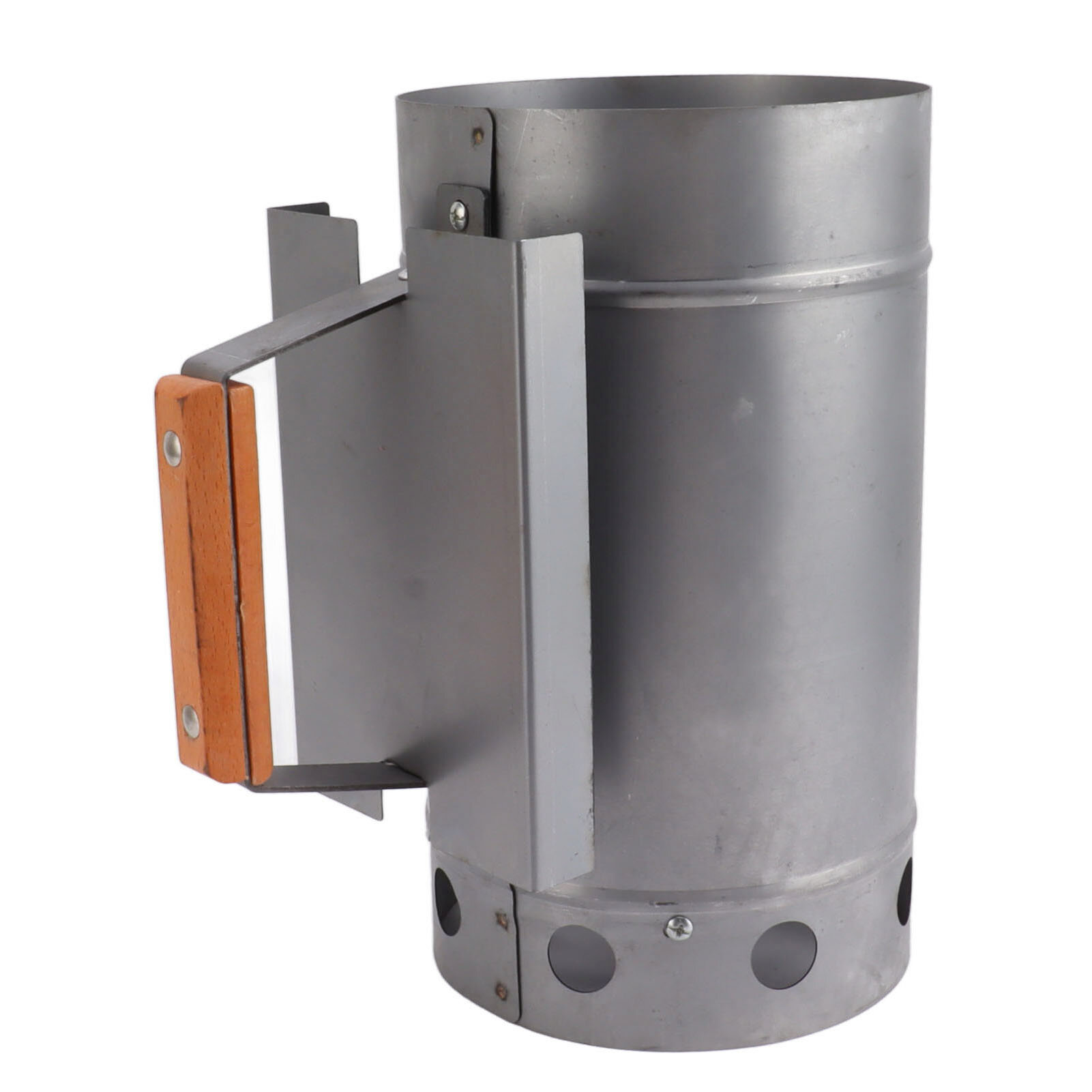 Компактный стартер для угля с деревянной ручкой Grill Chimney Starter — быстрое розжиг угля для барбекю, гриля и кемпинга на открытом воздухе