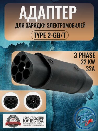 Изображение товара Переходник адаптер Teschev Type 2-GBT для зарядки электромобиля 32А 22 кВт 3 фазы