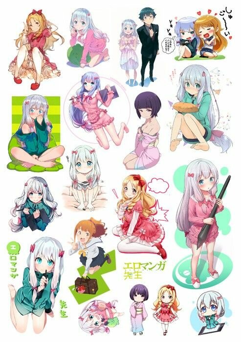 Наклейки Eromanga-sensei