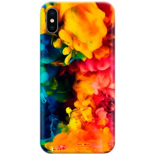 фото Силиконовый чехол на apple iphone xs / x / эпл айфон икс / икс эс с принтом "красочное буйство" gosso