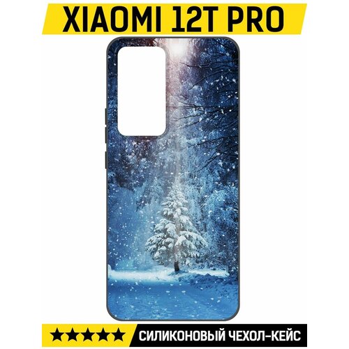 Чехол-накладка Krutoff Soft Case Лесная ель для Xiaomi 12T Pro черный