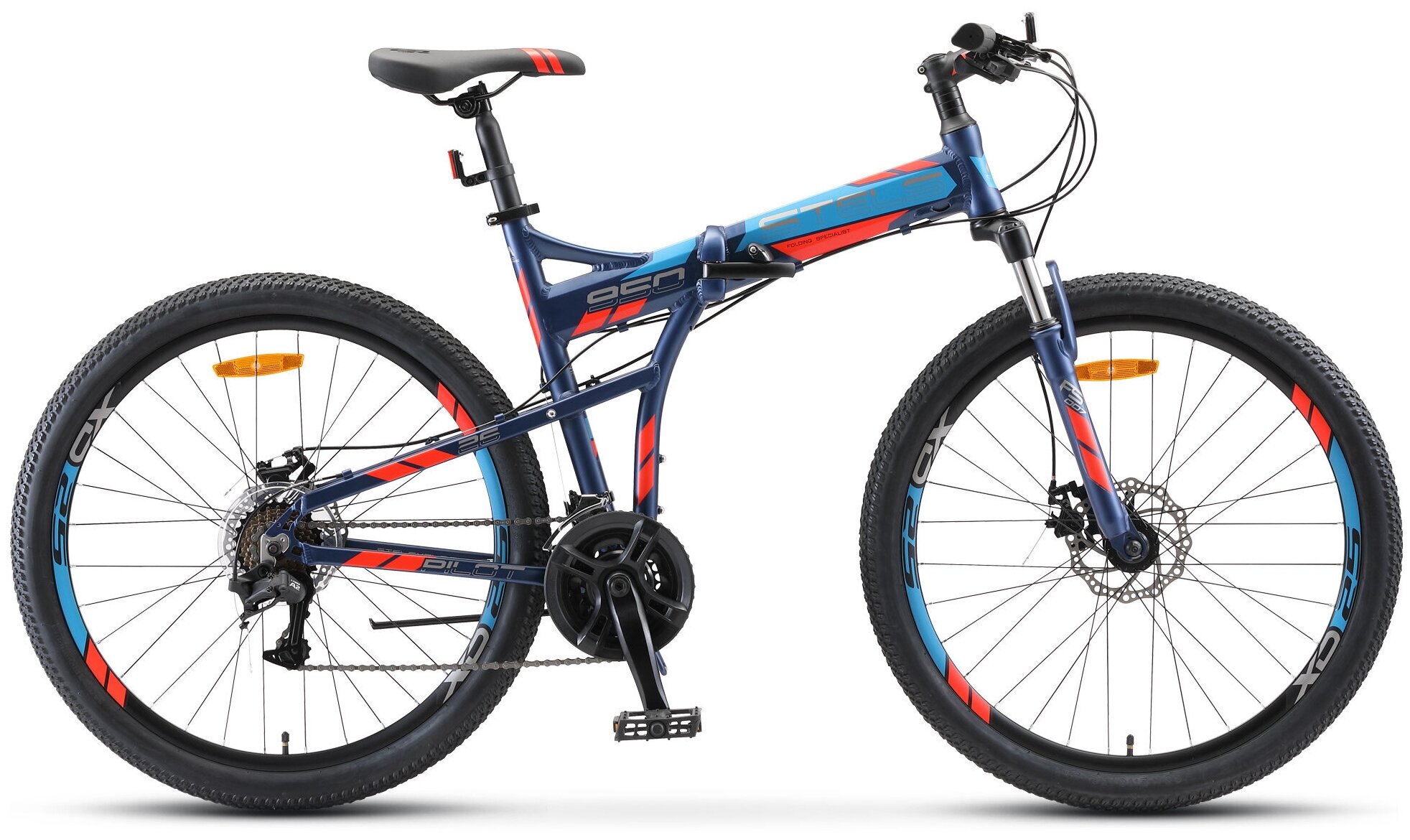 Велосипед складной 26" Stels Pilot 950 MD V011 17" Темный/синий