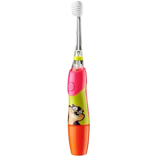 Звуковая зубная щетка Brush Baby KidzSonic (3-6 лет), pink электрическая зубная щетка brush baby kidzsonic звуковая зубная щетка единорог от 3 лет