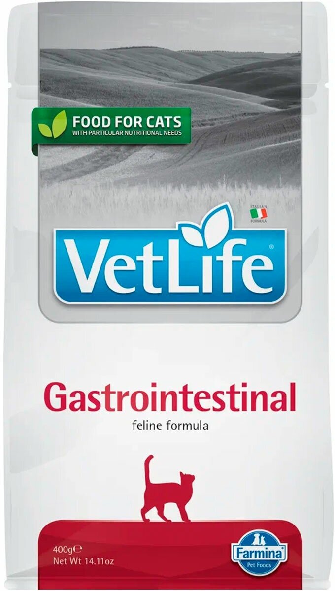 FARMINA VET LIFE FELINE GASTROINTESTINAL для взрослых кошек при заболеваниях желудочно-кишечного тракта (0,4 кг)