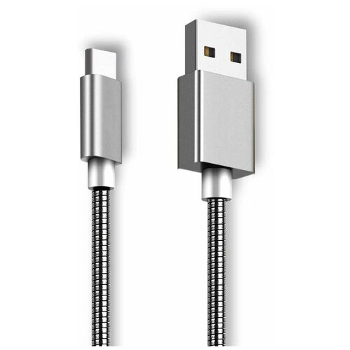 Кабель USB-Type-C 1 м 2 A серебристая нейлоновая оплетка REXANT {18-1899} кабель usb otg usb type c f m 1м rexant бел 18 1180