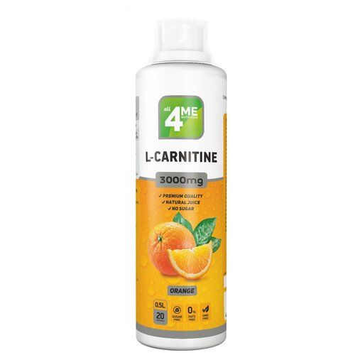 4Me Nutrition L-карнитин Concentrate, 500 мл., апельсин 4me nutrition isotonic fresh up 1000 мл яблоко