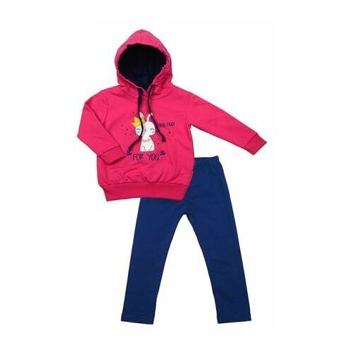 Комплект одежды  Mini Maxi для девочек, худи и легинсы, капюшон, пояс на резинке, размер 92, мультиколор