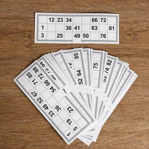 Карточки игровые для лото, набор 24 шт, 22х8 см