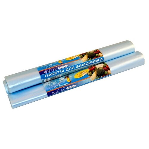 Пакет фасовочный для заморозки БИО, ПНД, 18мкм, 40х32см, 6 л, 20 шт./рул