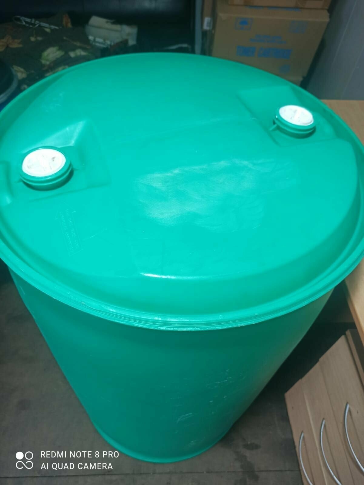 Бочка 200 литров Зеленая с двумя крышками - фотография № 1
