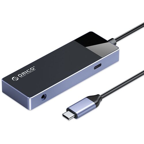 USB-концентратор ORICO DM-6P, разъемов: 1, 16 см, черный аксессуар orico usb 3 1 a usb type c cta2 grey