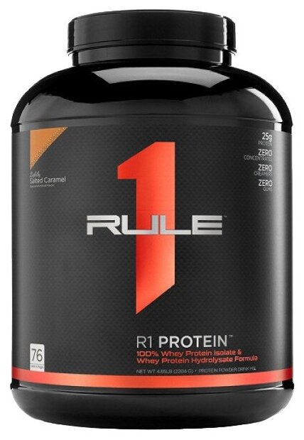 RULE ONE Protein Большая банка оранжевый 2290 г (Lightly Salted Caramel)